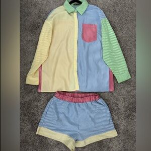 Colorblock Matching Set / Two Piece Outfit / Statement Outfit-